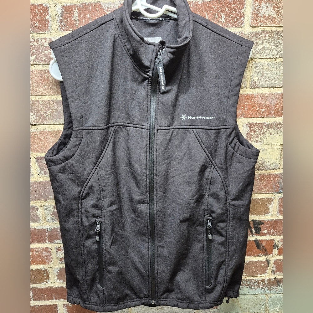 Norsewear Black Full-Zip Fleece Vest Men's Size Small Outdoor Hiking